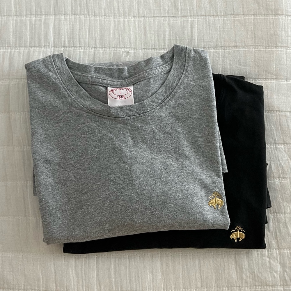Brooks Brothers Gray and Black Short Sleeve Tees